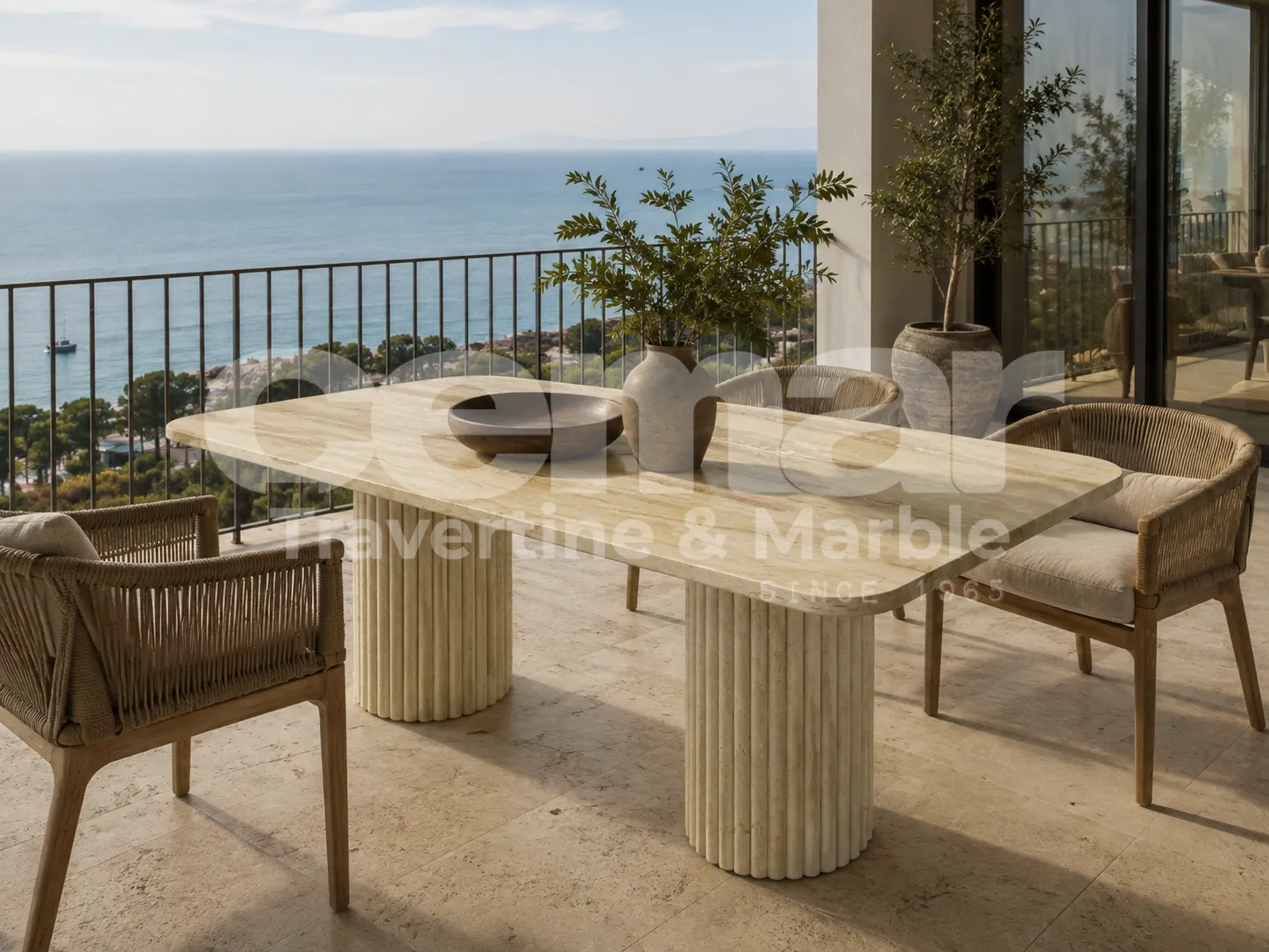 Mesa de travertino Vani