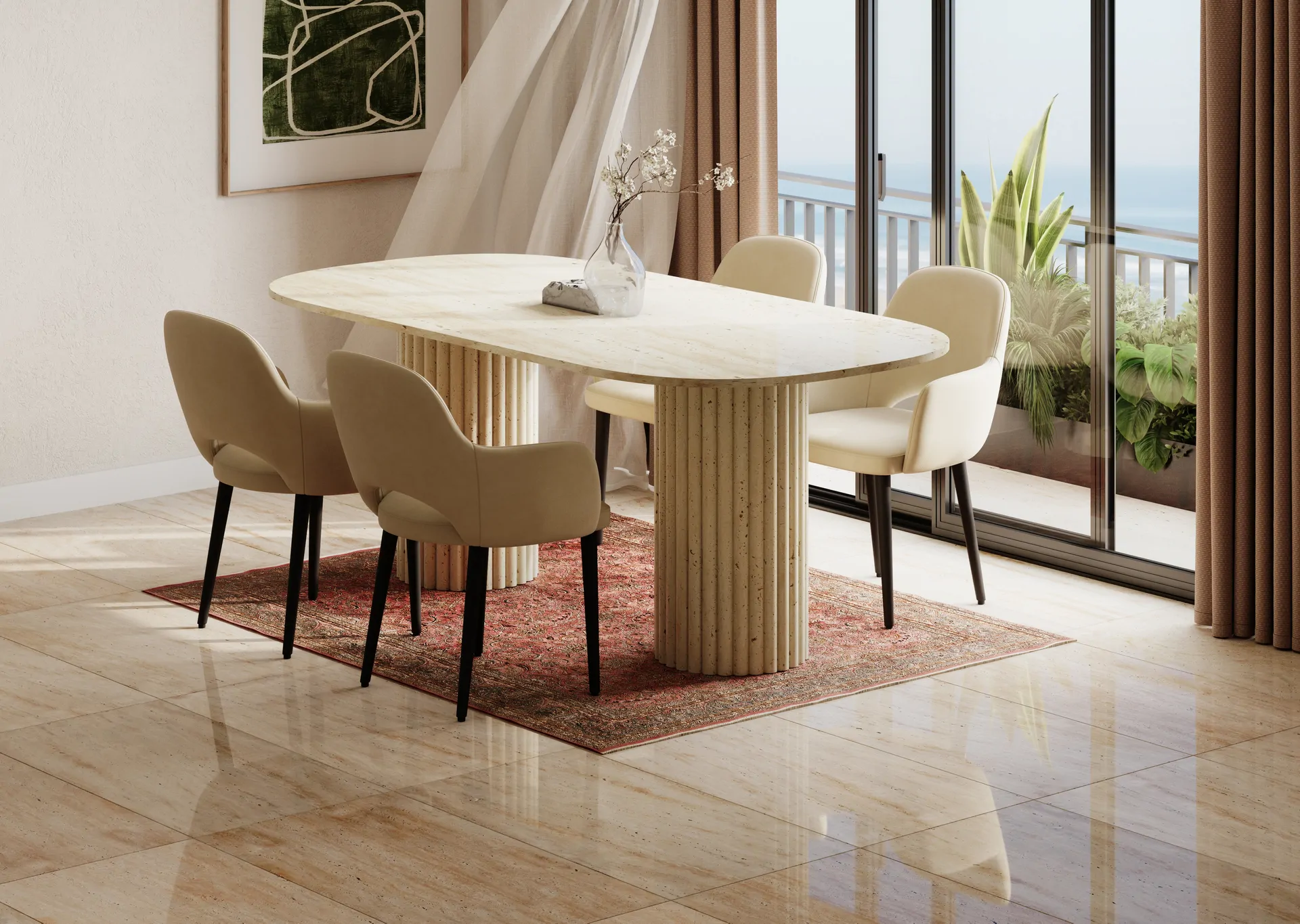 Mesa de travertino de Siena