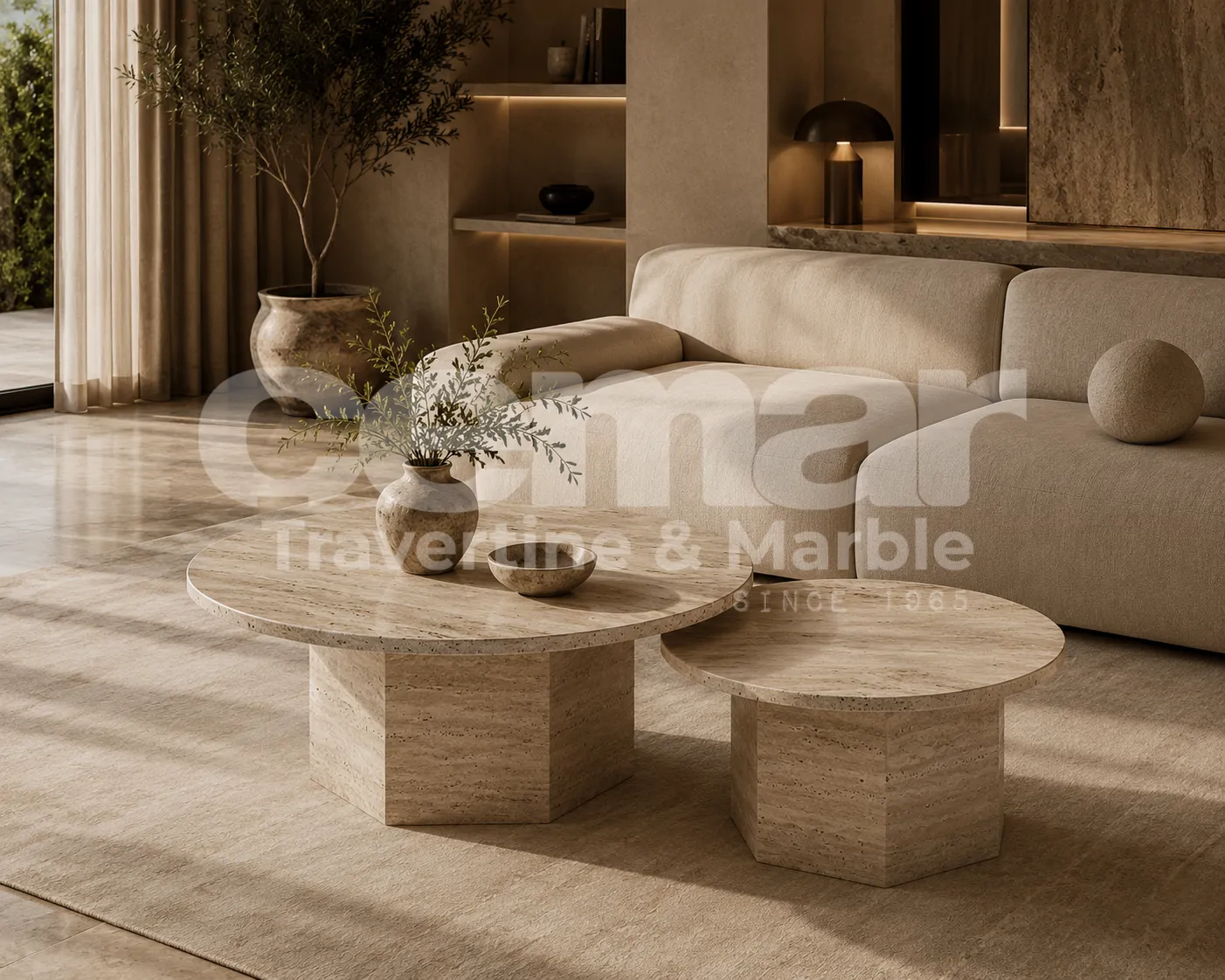 Lily Traverine Table