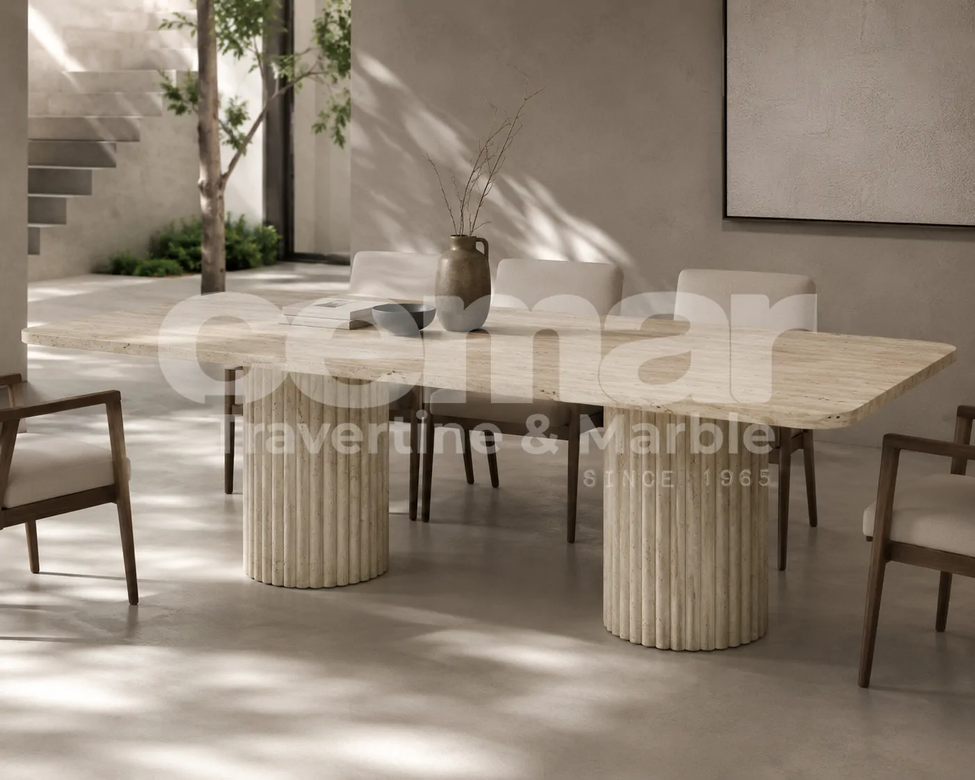 Mesa de travertino Orea