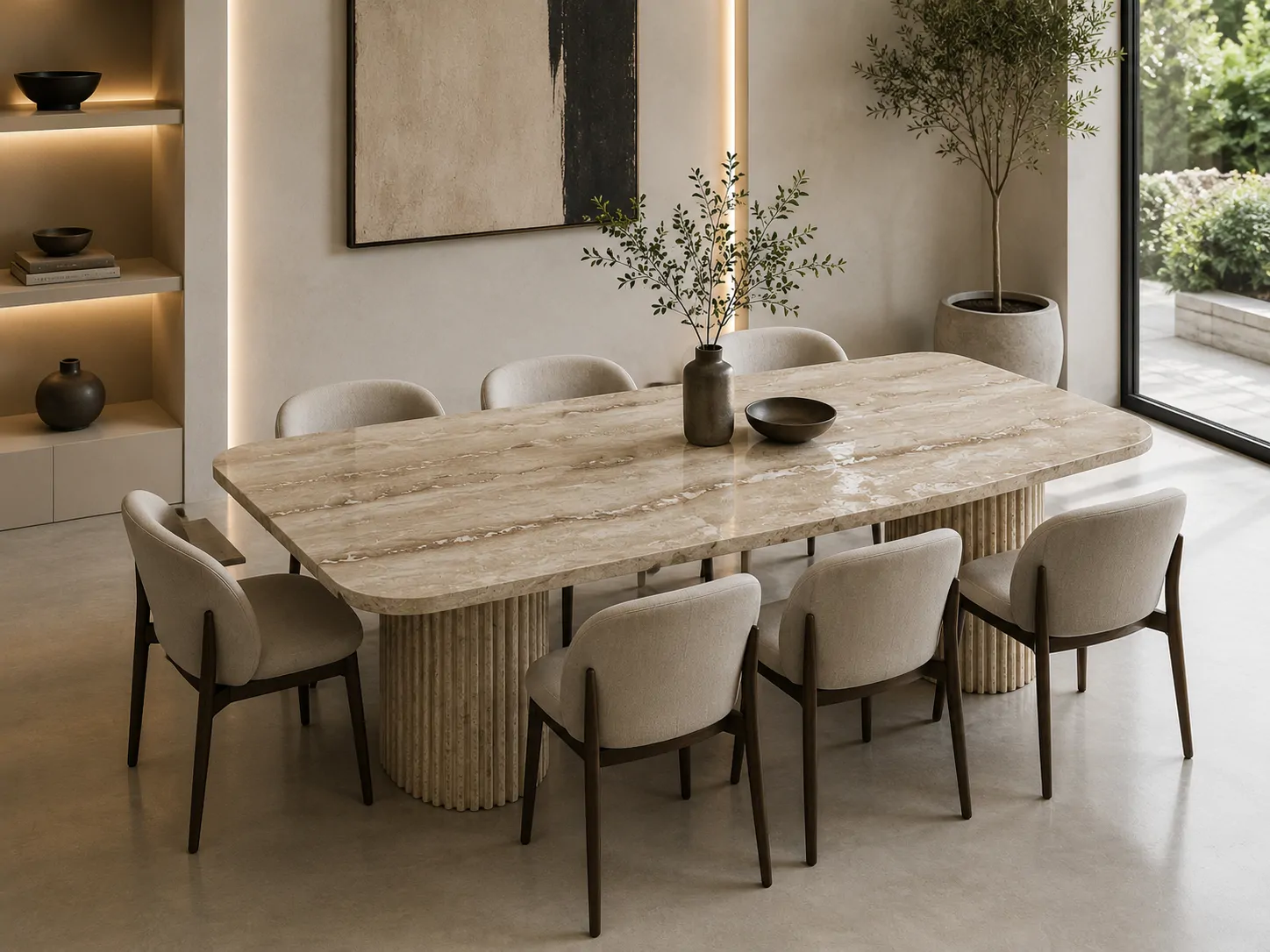 Mesa de travertino Lume